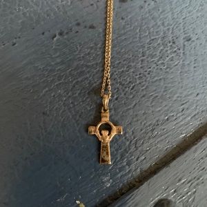 Silver Claddagh Cross Necklace